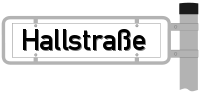 Strassenschild von der Hallstraße