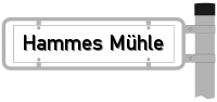 Strassenschild vom Hammes Mühle
