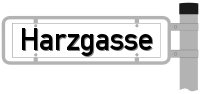 Strassenschild von der Harzgasse