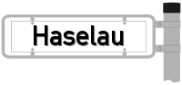 Straßenschild: Haselau