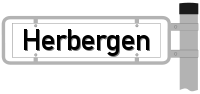 Strassenschild vom Herbergen