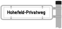 Strassenschild vom Hohefeld-Privatweg