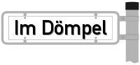 Strassenschild vom Im Dömpel