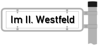 Strassenschild vom Im II. Westfeld