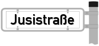 Strassenschild von der Jusistraße