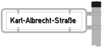 Strassenschild von der Karl-Albrecht-Straße