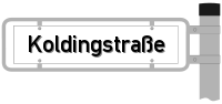 Strassenschild von der Koldingstraße