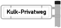 Strassenschild vom Kulk-Privatweg