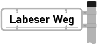 Strassenschild vom Labeser Weg