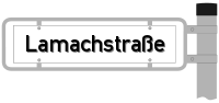 Straßenschild: Lamachstraße