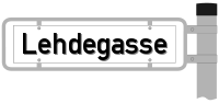 Strassenschild von der Lehdegasse