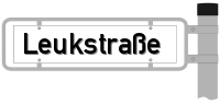 Strassenschild von der Leukstraße