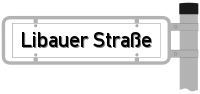 Straßenschild: Libauer Straße