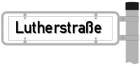 Strassenschild von der Lutherstraße