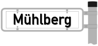 Straßenschild: Mühlberg