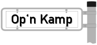 Strassenschild vom Op'n Kamp