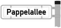 Straßenschild: Pappelallee