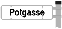 Strassenschild von der Potgasse