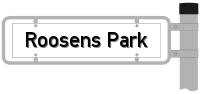 Strassenschild vom Roosens Park