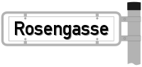 Strassenschild von der Rosengasse