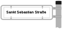 Strassenschild von der Sankt Sebastian Straße