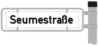 Strassenschild von der Seumestraße