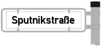 Strassenschild von der Sputnikstraße