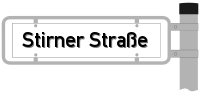 Strassenschild von der Stirner Straße