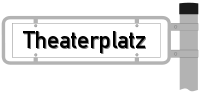 Strassenschild vom Theaterplatz