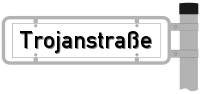 Strassenschild von der Trojanstraße