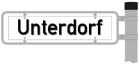 Straßenschild: Unterdorf