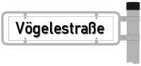 Strassenschild von der Vögelestraße