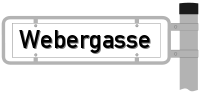 Strassenschild von der Webergasse