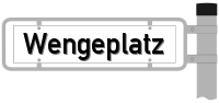 Strassenschild vom Wengeplatz