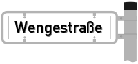 Strassenschild von der Wengestraße