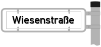 Strassenschild von der Wiesenstraße