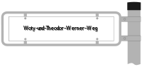 Strassenschild vom Woty-und-Theodor-Werner-Weg