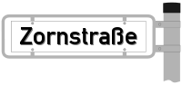 Strassenschild von der Zornstraße