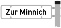 Strassenschild vom Zur Minnich