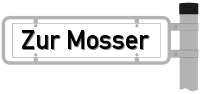 Strassenschild vom Zur Mosser